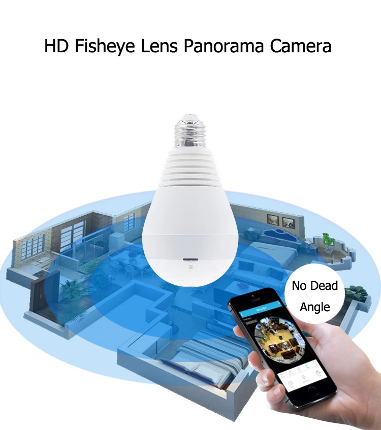 360 Degree 3D Vr Panoramic WiFi Bulb Camera IP CCTV Camera
