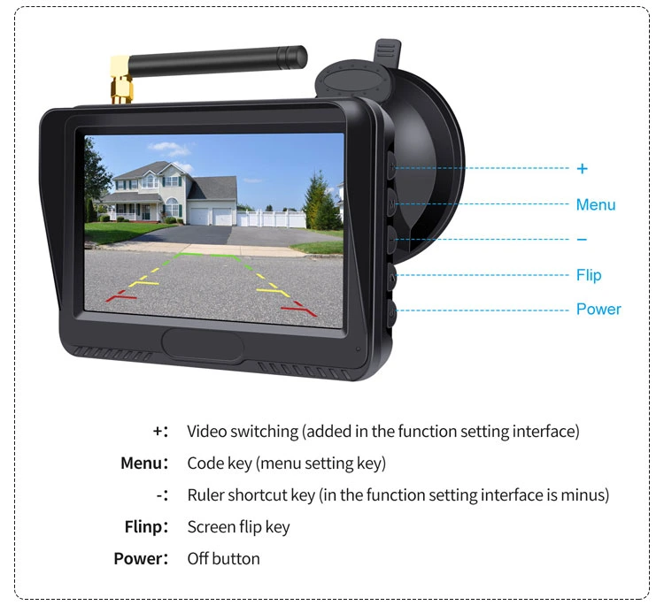 4.3 Inch Monitor with Digital Wireless Rear View Parking Reverse Backup Reversing Camera for Car