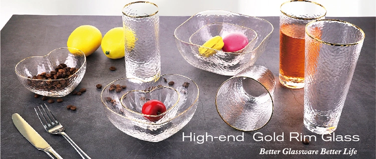 Amazon Hot Sale Decorative Gold Rim 10.5inch High End Transparent Wedding Glass Serving Plate (GB37JH0273)