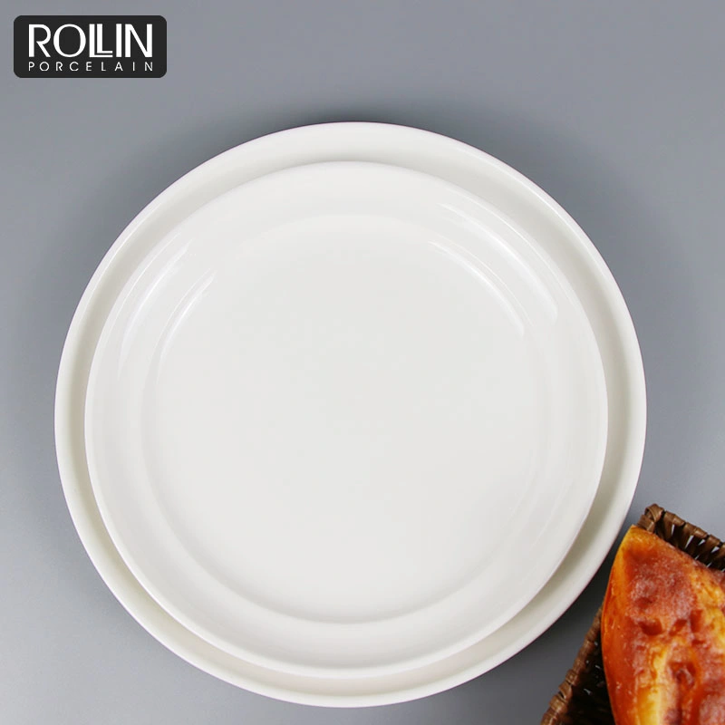 Restaurant Dinner Plates White Ceramic Plate for Banquet&Wedding