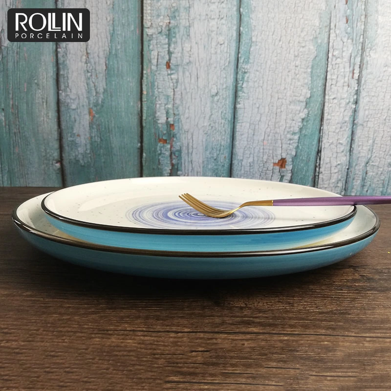 Different Sizes Hot Sale Restaurant Use Dinner Plate Colorful Ceramic Plate