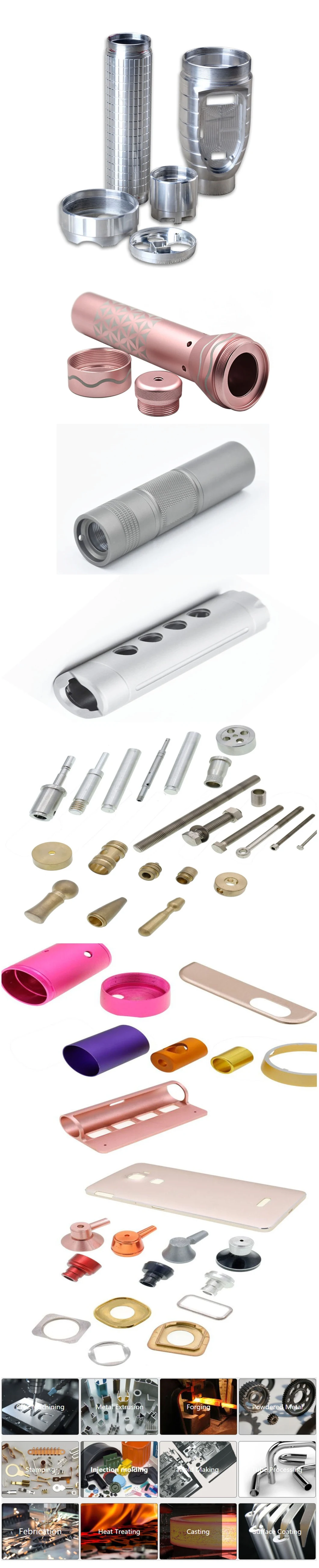 Aluminum Precision CNC Machining Service LED Flashlight Parts
