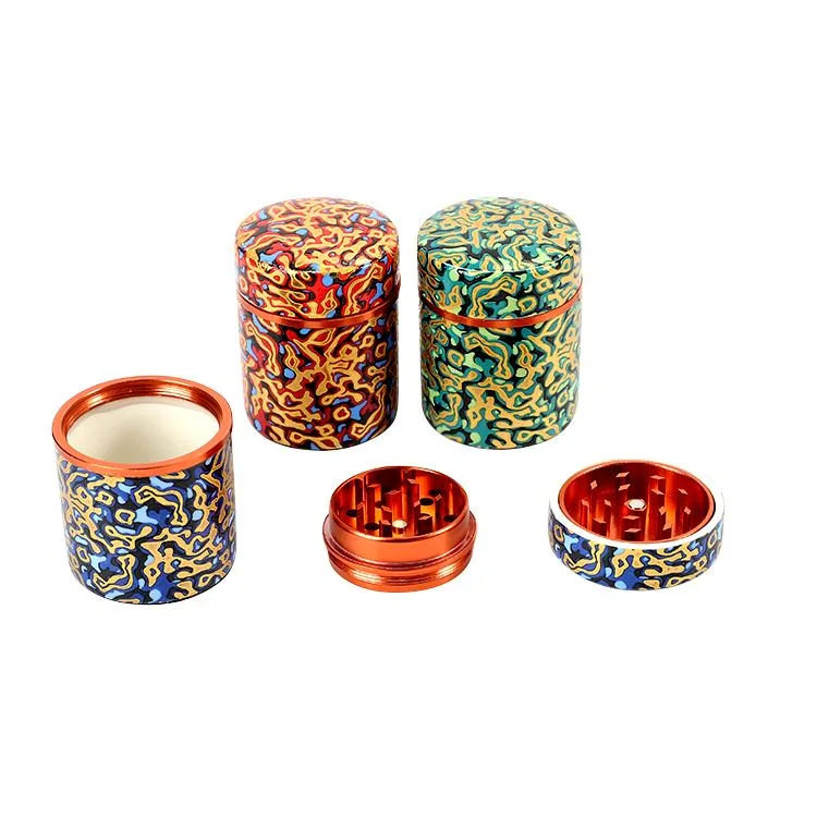 New Arrival 45mm Diameter 3layers Ceramic Manual Herb Grinders Wholesale China Style Paint Tobacco Grinder