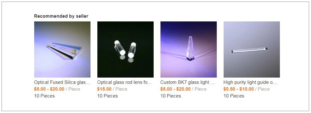 Transparent Optical Quartz K9 Glass Light Guide Rods Lens