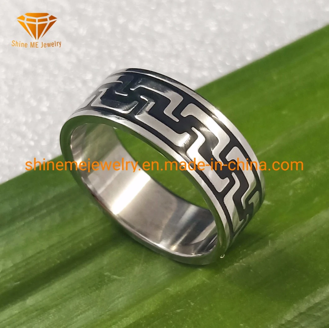 Fashion Stainless Steel Body Jewelry Black Oil Steel Finger Ring SSR1929