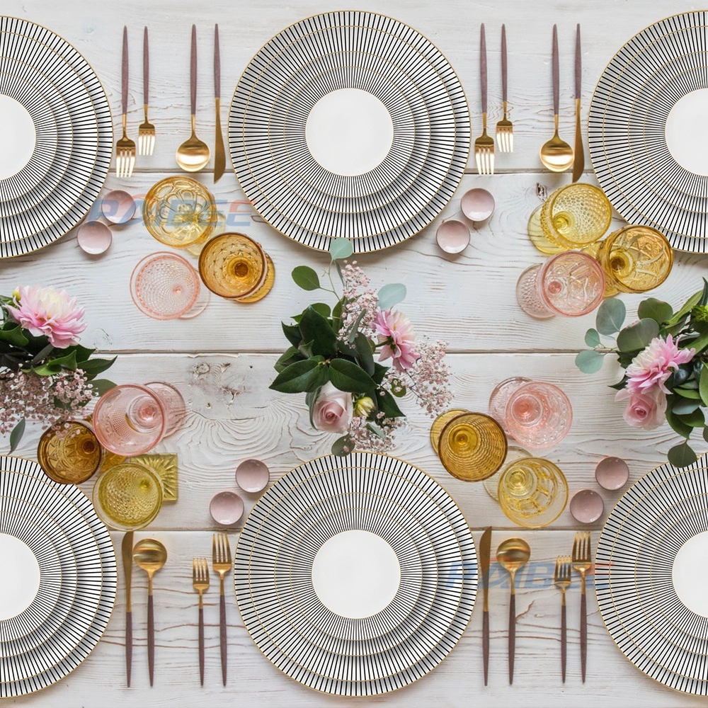 Cheap Bulk Dinner Plates Ceramic Main Plate Steak Dish for Wedding and Restaurant