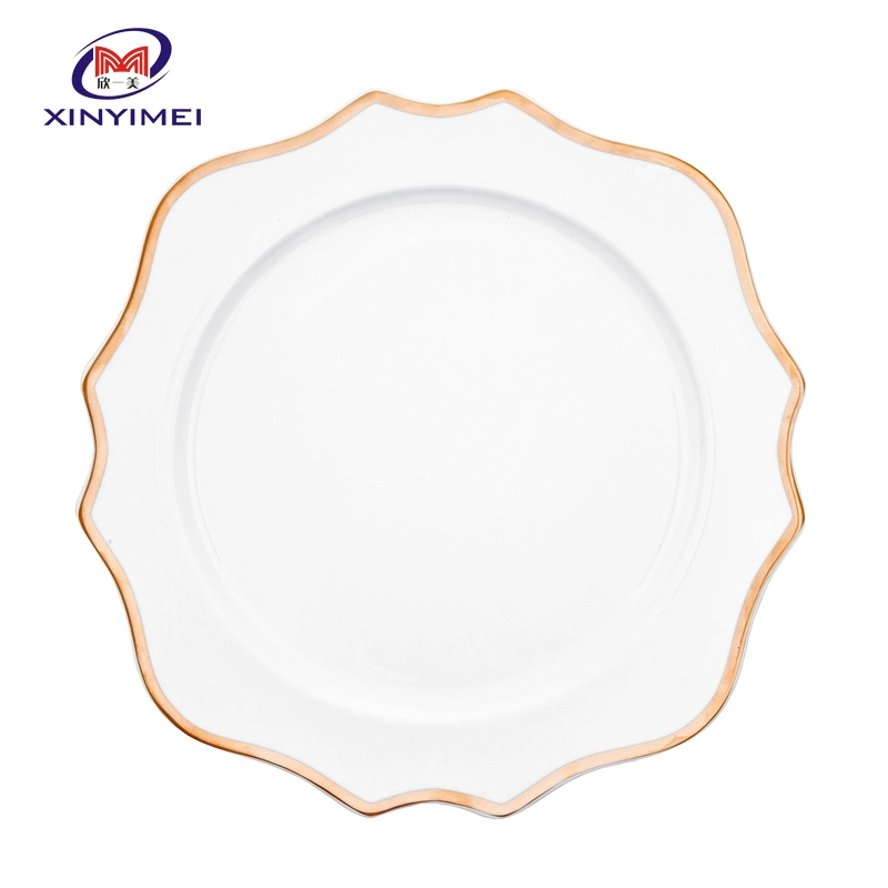 Wholesale Cheap Reataurant Hotel Gold Ceramic Serving Dinner Plate