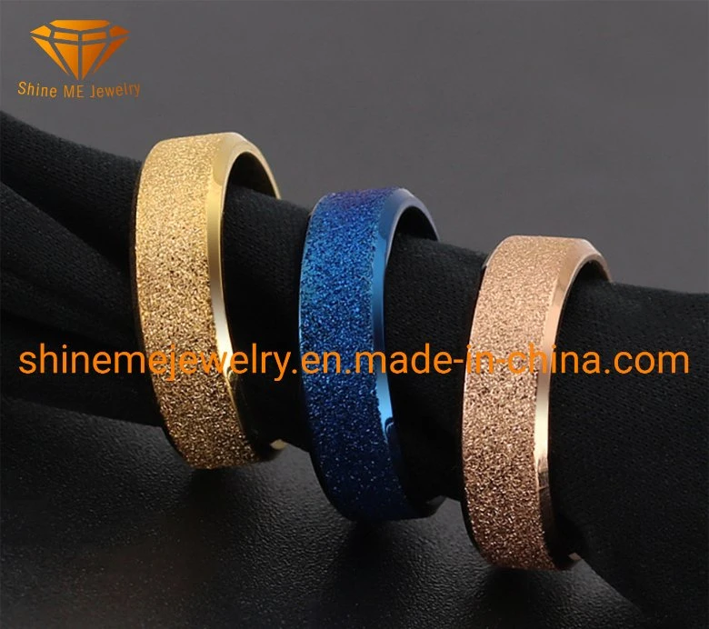 New Titanium Stainless Steel Matte Ring Rose Gold Ring 2mm 6mm Stainless Steel Finger Rings SSR2059