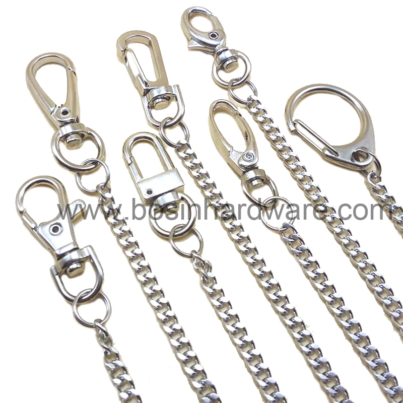 Stainless Steel Split Ring with Chain and Small Rings