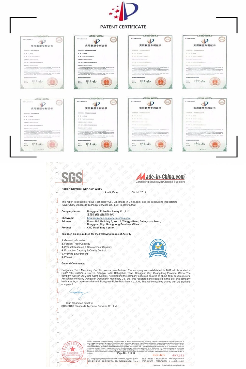 Ce Certificated Aluminum Profile 3 Axis Machining Center Price
