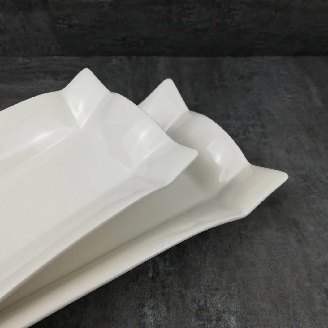 Good Quality Porcelain Rectangular Plates Serving Plates for Wedding