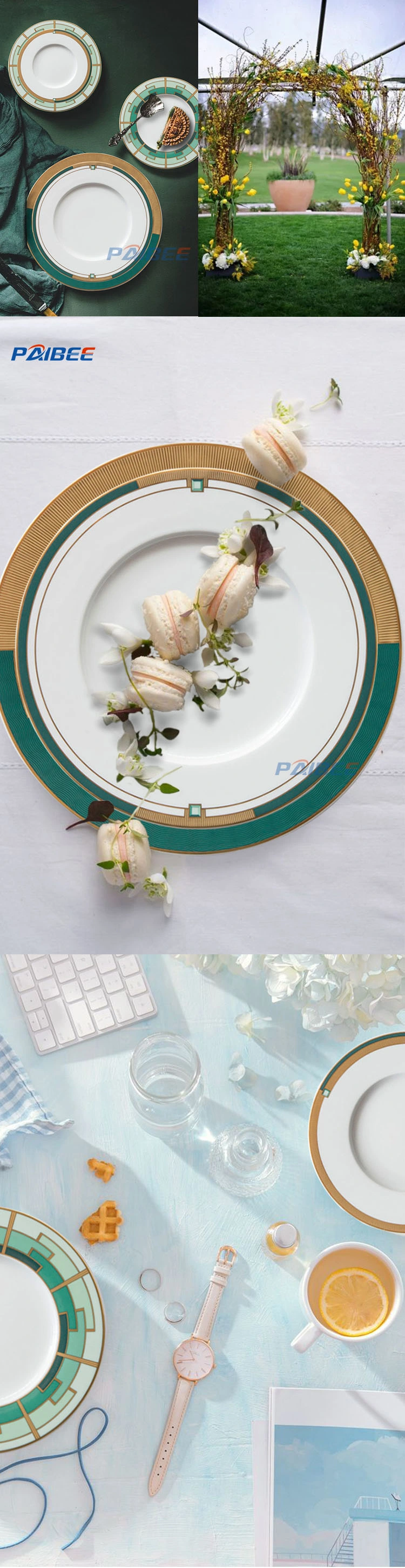 Timeless Classic Bone China Tableware Decoration Wedding Dinner Plates Bread Plates Ceramic Dishware