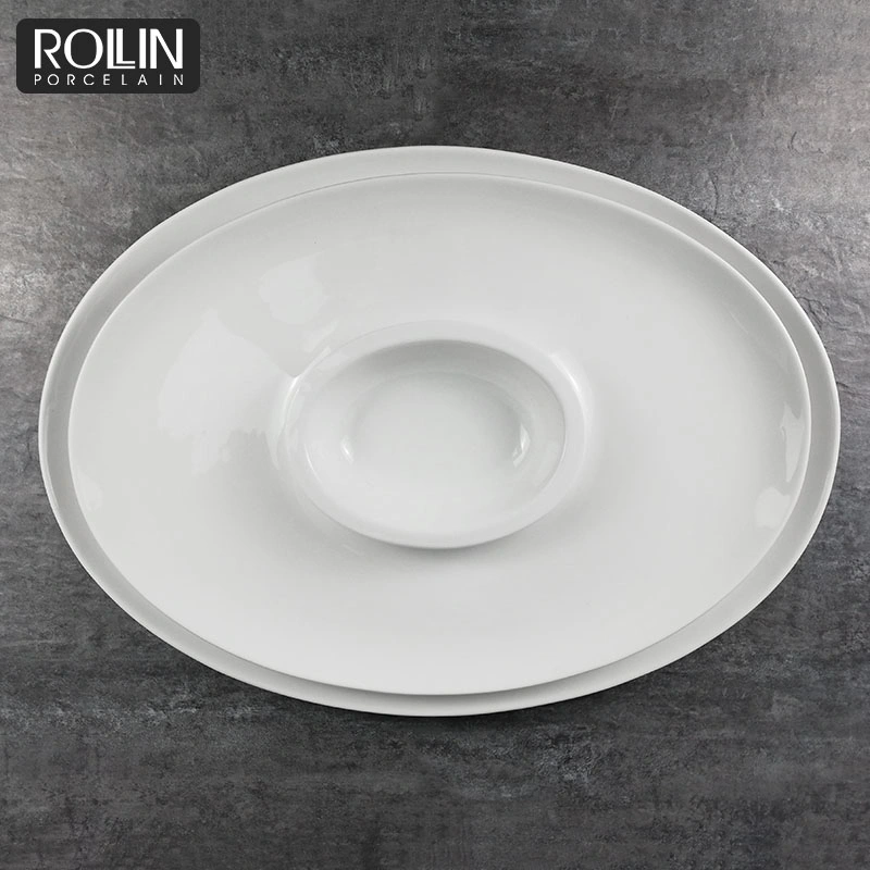 Grace China Dish Oval Plate Restaurant Serving Ceramic Dinner Plates