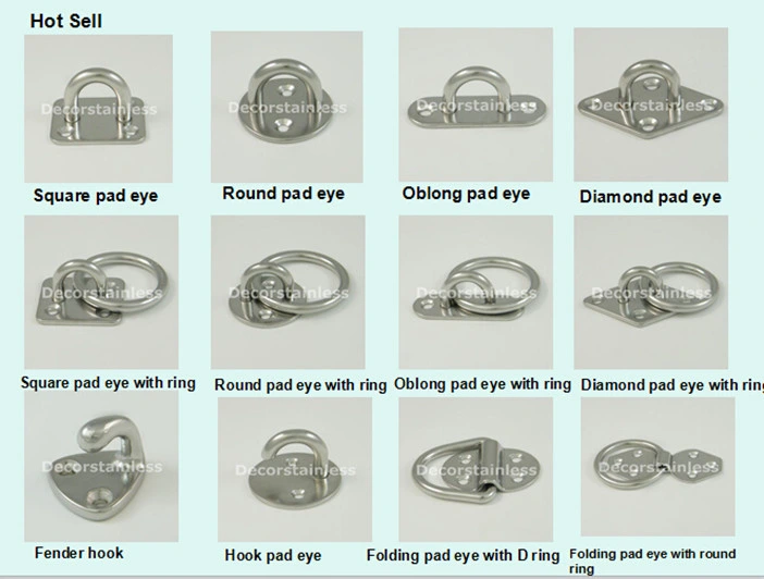 Stainless Steel 316 Diamond Pad Eye with Ring