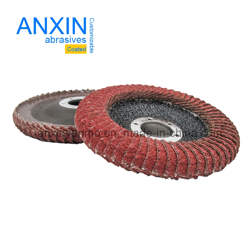 Ceramic Zirconia or Aluminum Oxide Flap Disc with Half Folded Edge for Finishing Curved Surface