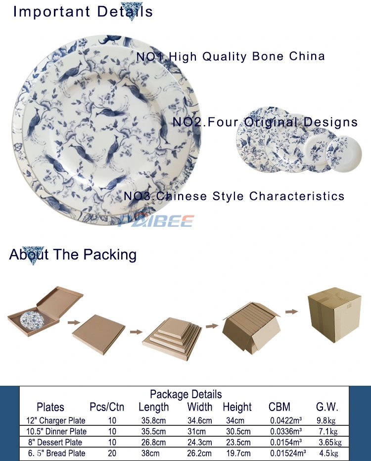 Wedding and Event Rental Bone China Dinner Plates Ceramic Tableware