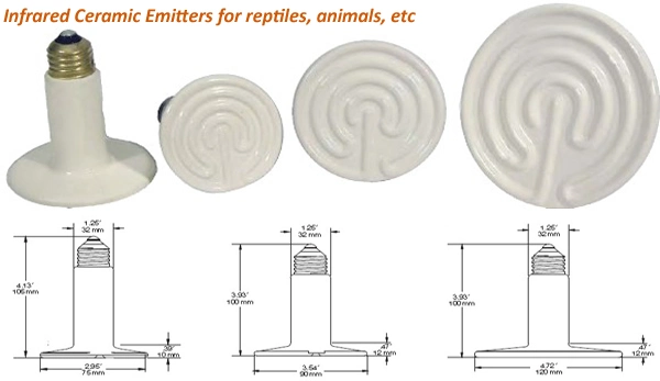 Reptile Pet Care Far Ceramic Infrared Heater Plate Emitter Heating Lamp