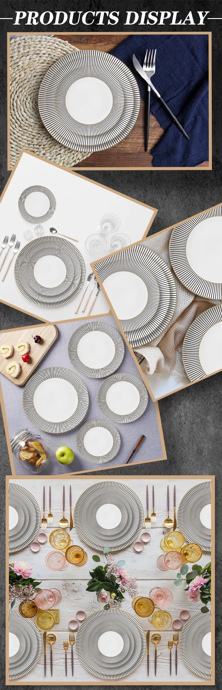 Cheap Bulk Dinner Plates Ceramic Main Plate Steak Dish for Wedding and Restaurant