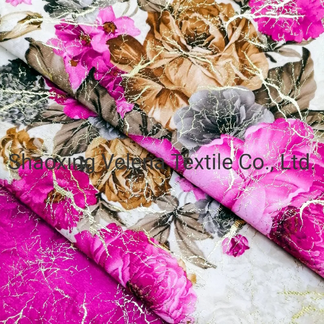 2021 Holland Velvet Printing with Shiny Foil Fancy Upholstery Furniture Sofa Fabric Home Textile China Factory