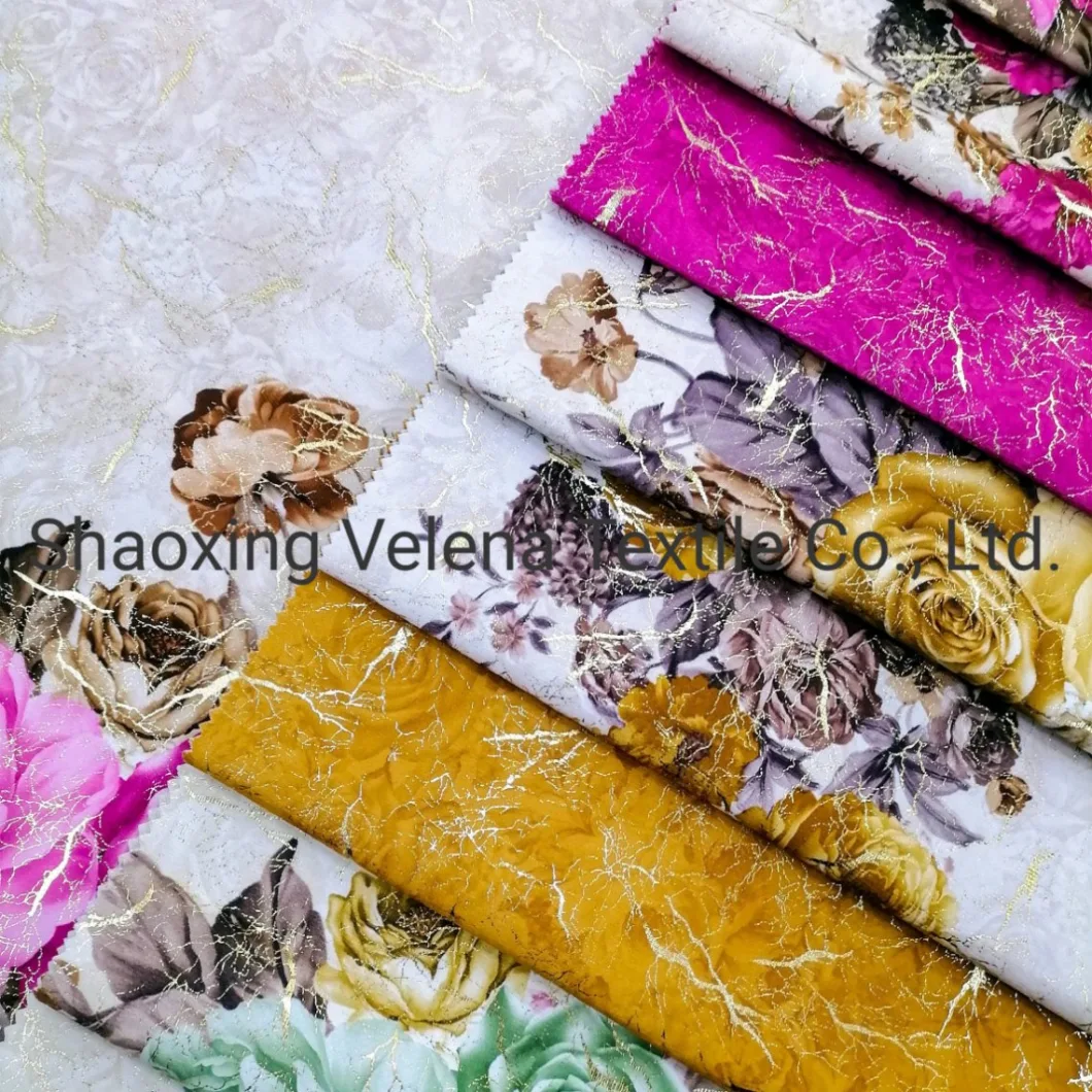 2021 Holland Velvet Printing with Shiny Foil Fancy Upholstery Furniture Sofa Fabric Home Textile China Factory