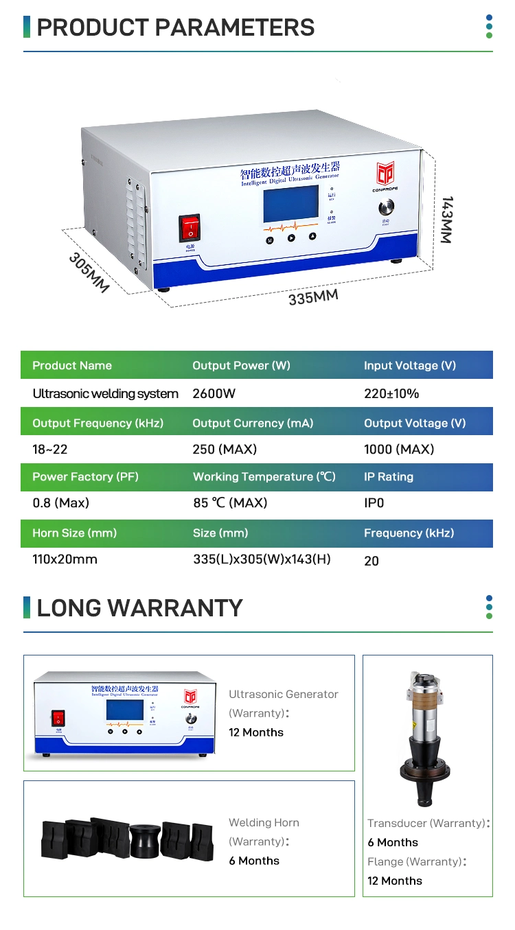 1000V out Voltage Ultrasonic Welding Equipment for Mask Ultrasonic Welding Machine for Non-Woven Fabric Welding