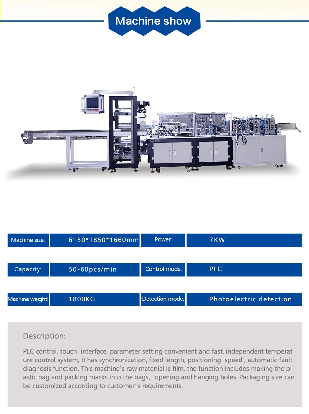 Four Side Sealing Packing Machine for Non Woven Masks