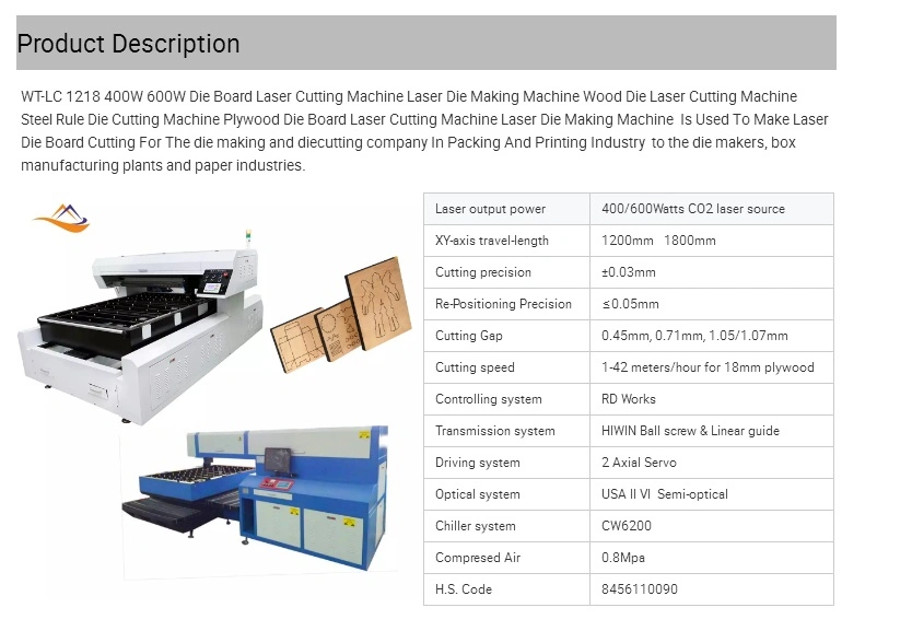 CO2 Laser Die Board Cutting Machine Die Laser Cutting Machine Plywood Laser Cutting Machinery