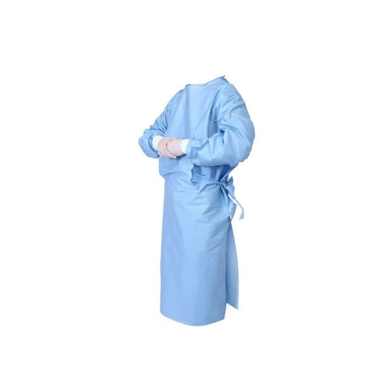Factory Civilian Disposable SMS Non-Woven Fabric Ultrasonic Heat Sealing AAMI Waterproof Isolation Clothing Protective Clothing