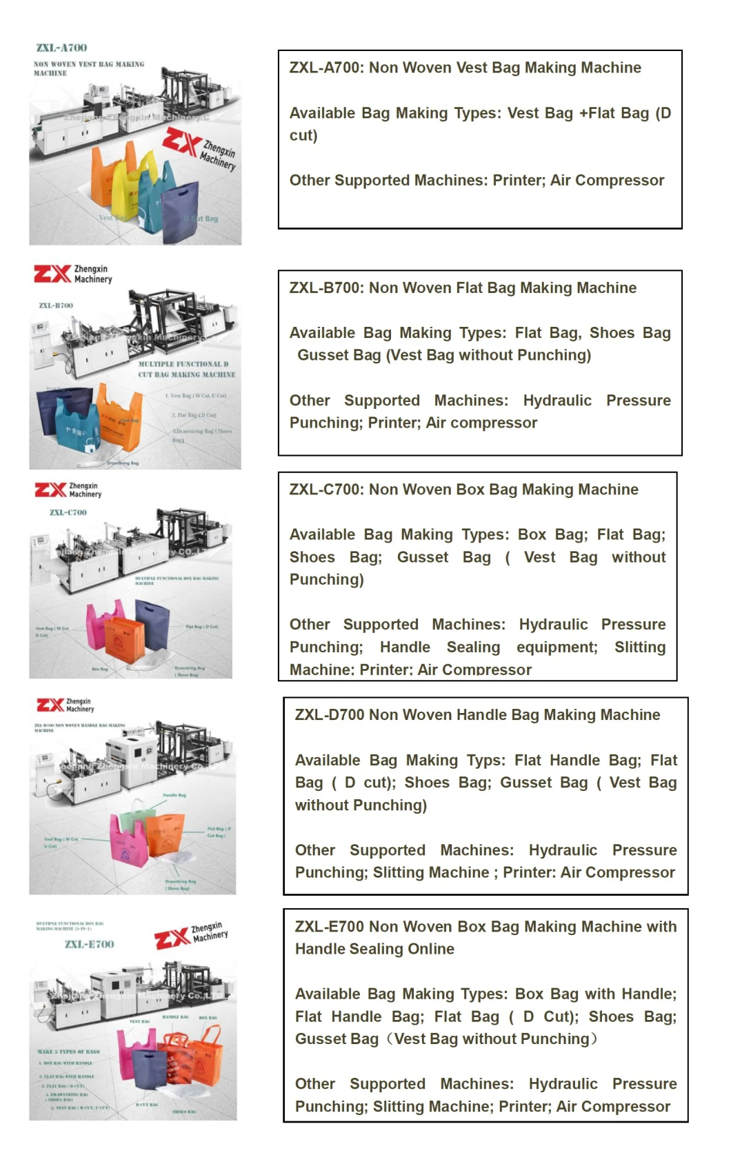 Non Woven Making Machine for Making Nonwoven Bags (ZXL-C700)