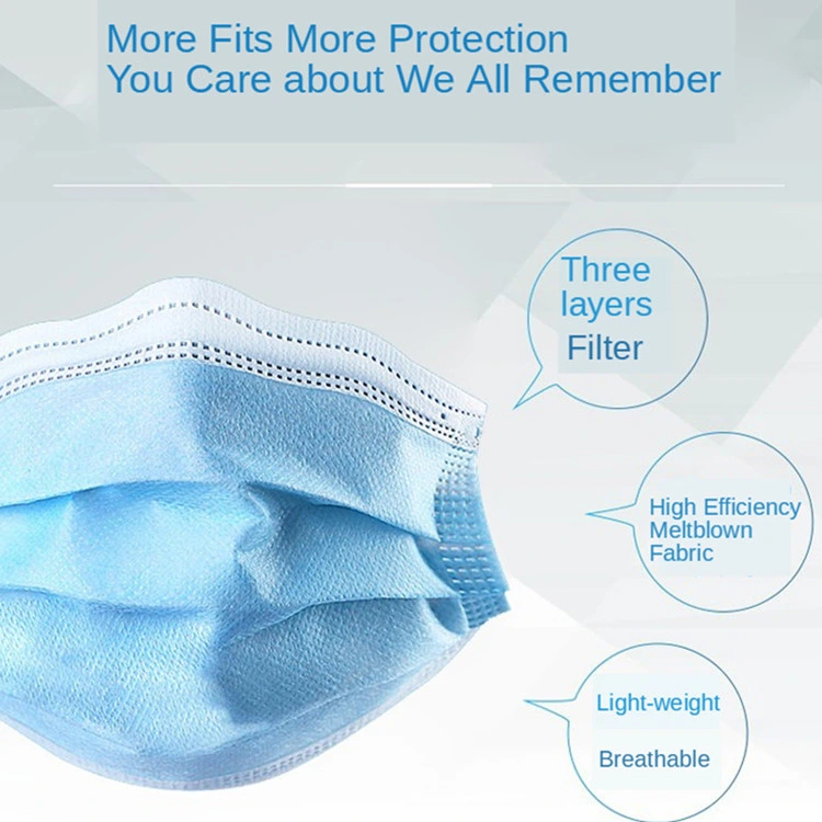 Disposable Protective Face Breathable and Confortable Gauze Repirators 3ply Non Woven Face Mask with Ear Loop