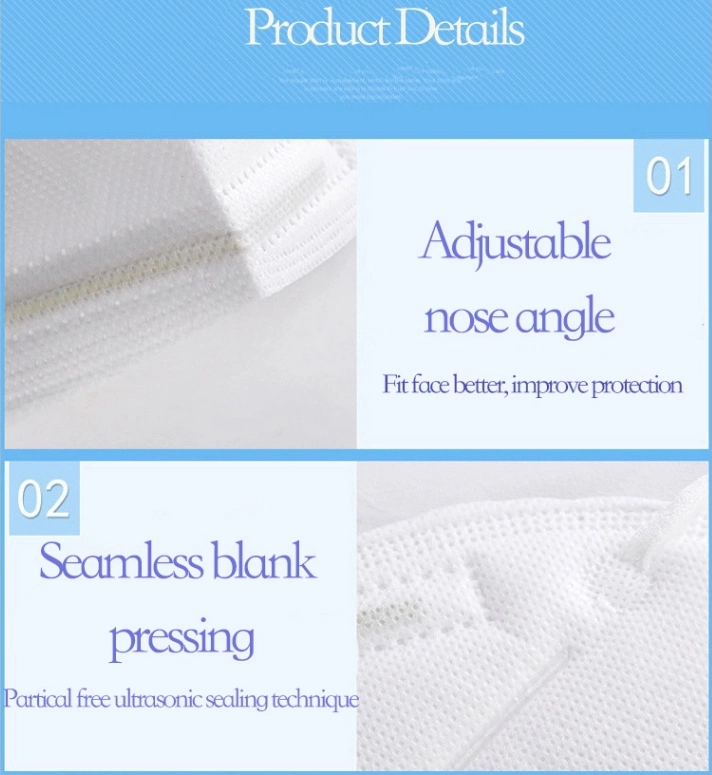Approved KN95 Disposable Folding Non-Valve 5 Layer Auti-Dust Non-Woven Mask KN95