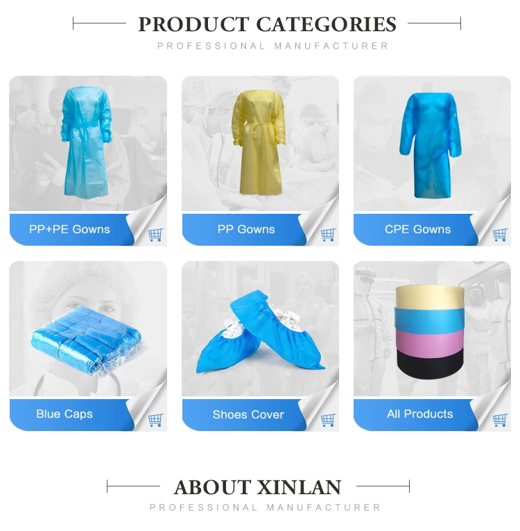 Factory Civilian Disposable SMS Non-Woven Fabric Ultrasonic Heat Sealing AAMI Waterproof Isolation Clothing Protective Clothing