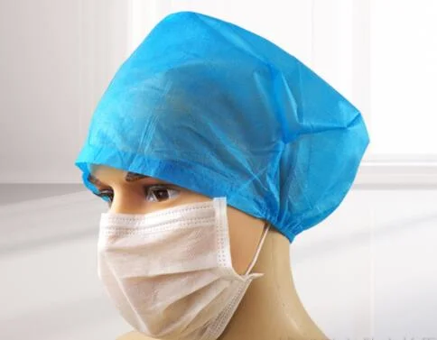 Disposable Hairnet Non Woven Long Surgeon Medical Bouffant Caps Non Woven Polypropylene Bouffant Cap Clip Cap