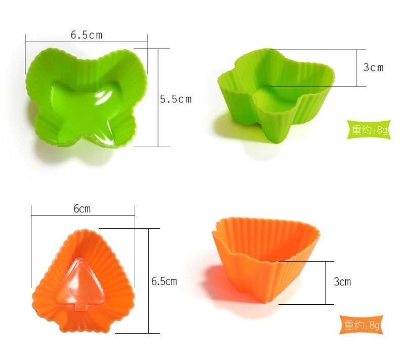 Random Color Different Shape Cup Cake Tool Bakeware Muffin Cupcake Silicone Baking Molds for DIY