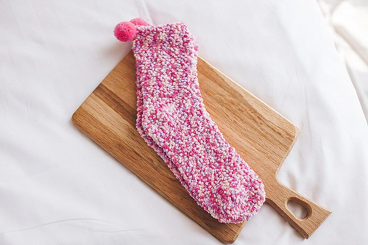 Gift Cake Cup Package Knitted Winter Socks for Women and Girls