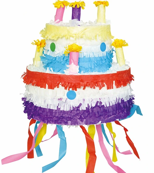 Fashion Cake Paper Kid Pinata Three-Layer Cake Shape Paper Party Pinata for Kids