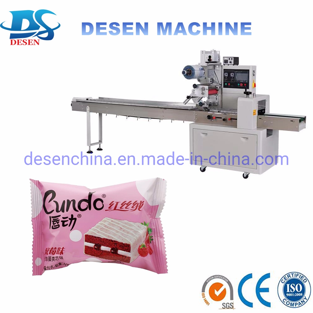 Cupcake Flow Wrap Equipment Pillow Pack Wrapper Automatic Foodstuff Packing Machine