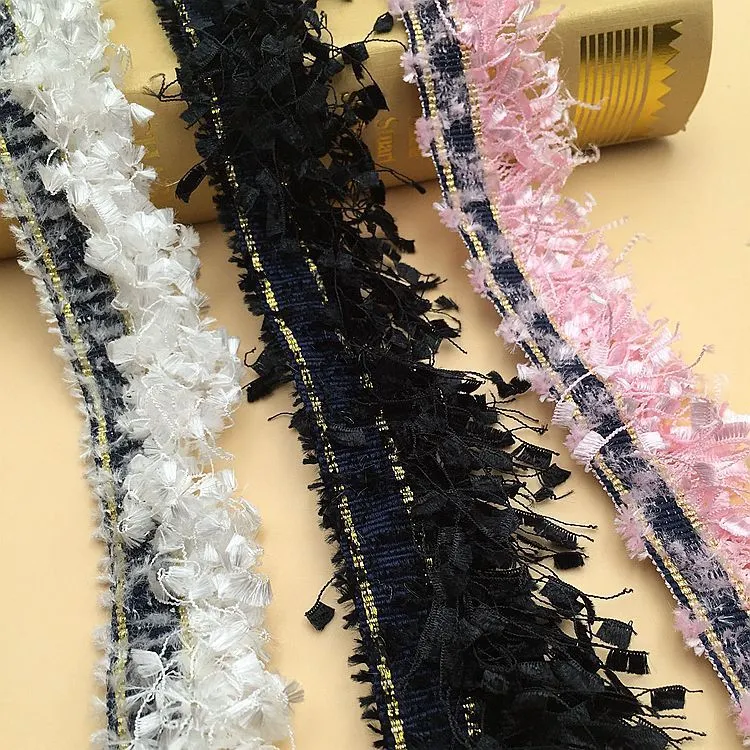Brushtooth Type Colored Decorative Tassel Fringe Lace Trimming for Garment