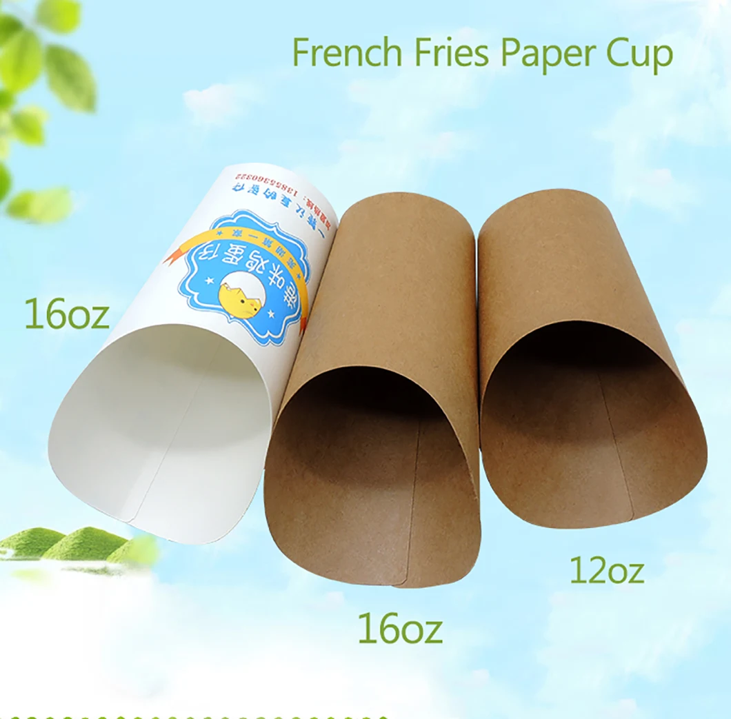 Paper Cup French Fries Colorful Food Paper Cup Popcorn French Fries Single Square Paper Cup