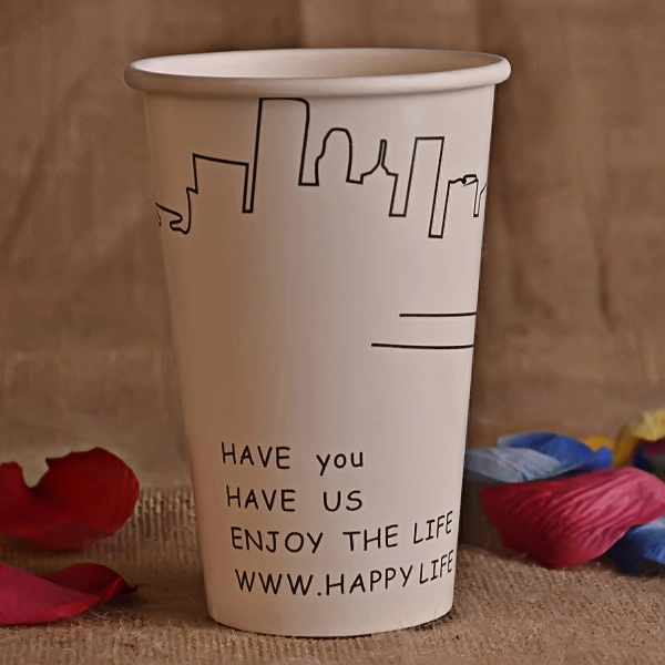 Popular Biodegrable Highlight Disposable Coffee Paper Cup with Composable Straws