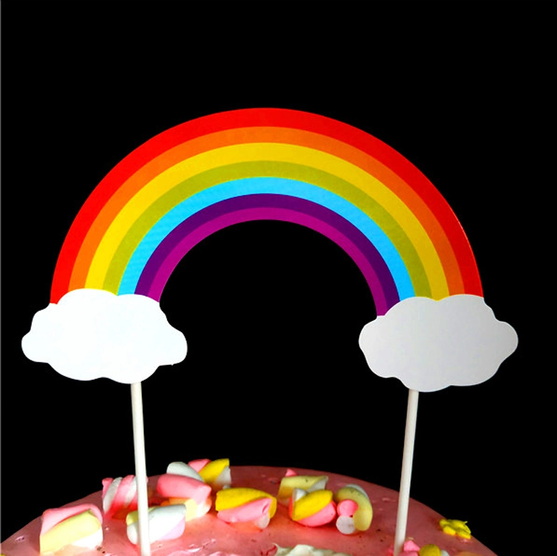 Rainbow Paper Birthday Cake Decorating Topper