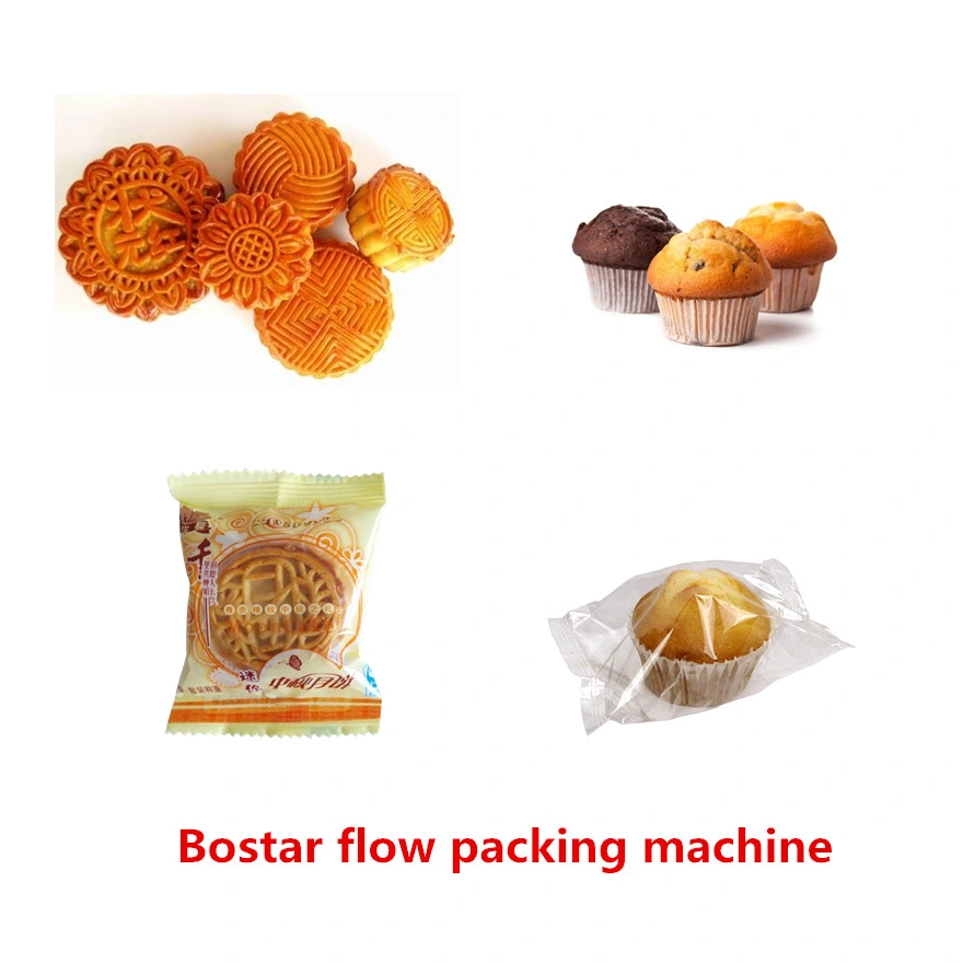 Semi Automatic Flow Wrapper for Mooncakes/Cake Food with Date Print and Labeling