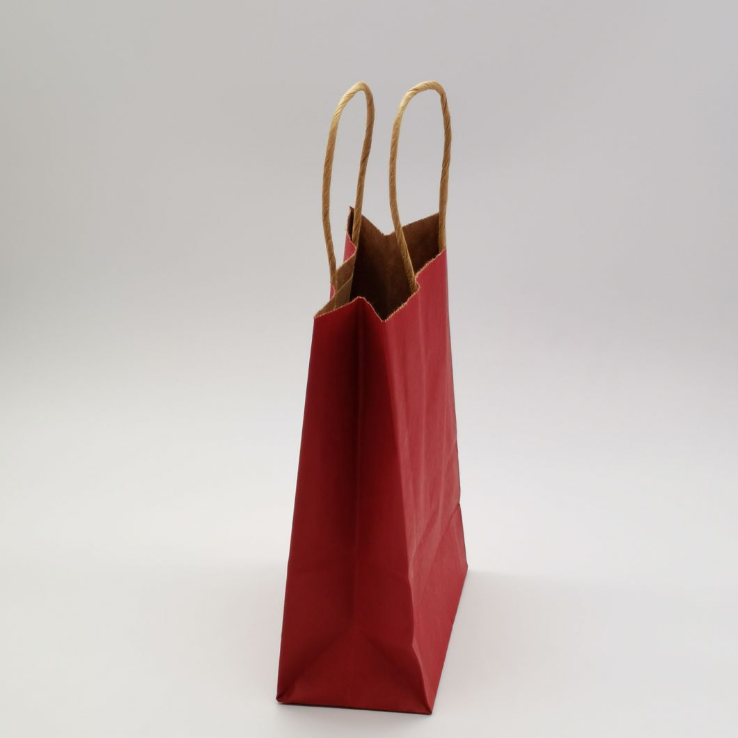 Kraft Paper Bag a Paper Bag Brown Waterproof Shopping Kraft Paper Packaging Gift Bag