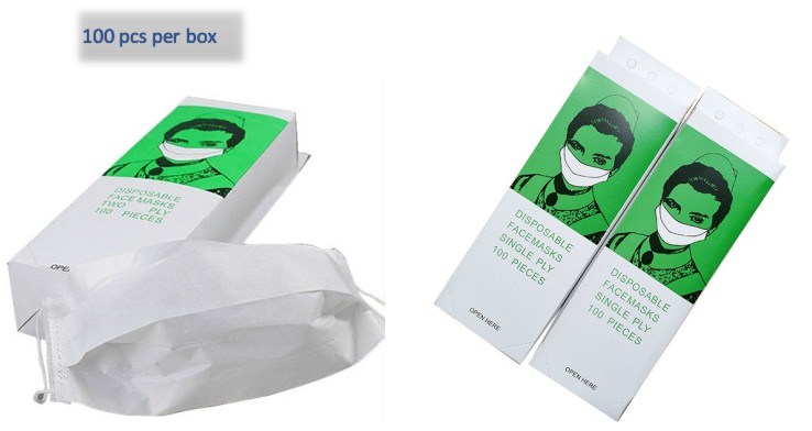 Disposable Earloop 1ply 2ply Paper Face Mask for Food Processing and Shoe Factory
