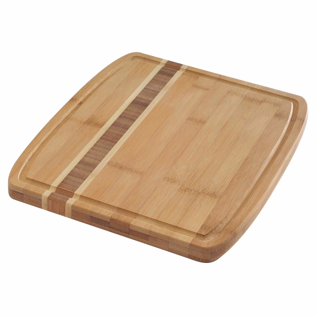 12-Inch by 10-Inch Bamboo Cutting Board with Juice Catching Groove