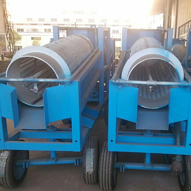 Small Gold Recovery Machine Mobile Alluvial Gold Rotary Drum Trommel