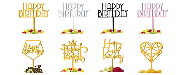 Colorful Acrylic Birthday Cake Topper