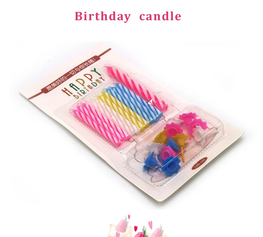 Cake Decorations Cupcake Candles Colorful Striped Spiral Birthday Candles