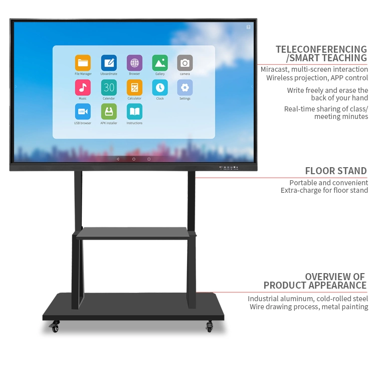 60 Inch Movable Interactive LCD Touch Screen Monitor LCD Touch Display Interactive White Board