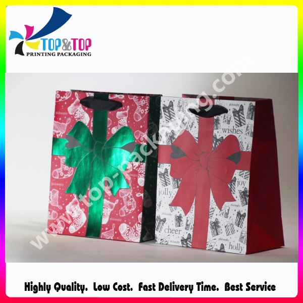 Custom Christmas Paper Bag/Gift Bag/Christmas Shopping Bag Manufacturer
